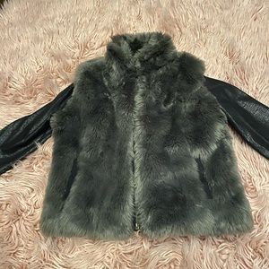 DKNY Faux fur jacket Girl's Size Large